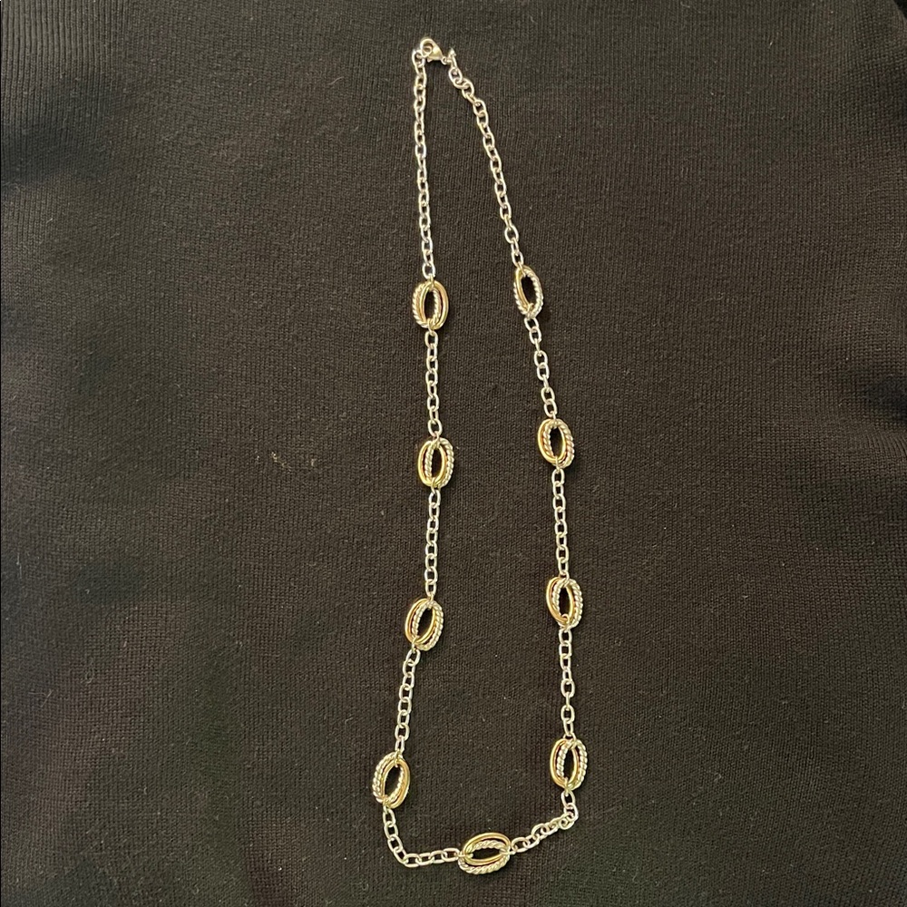 Elegant Gold and Silver Link Necklace